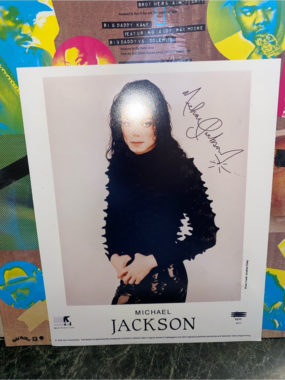 1996 Epic Records/MJJ Productions promotional poster featuring an image
